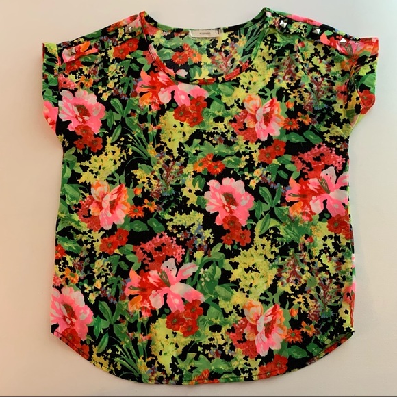 Soprano SS Blouse Floral Print Girls Sz M - Picture 4 of 10
